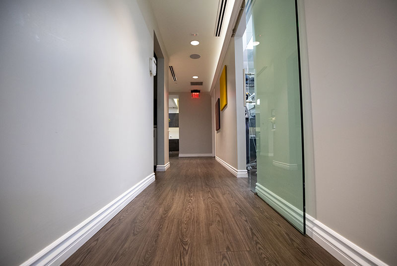 hallway leading to procedure room